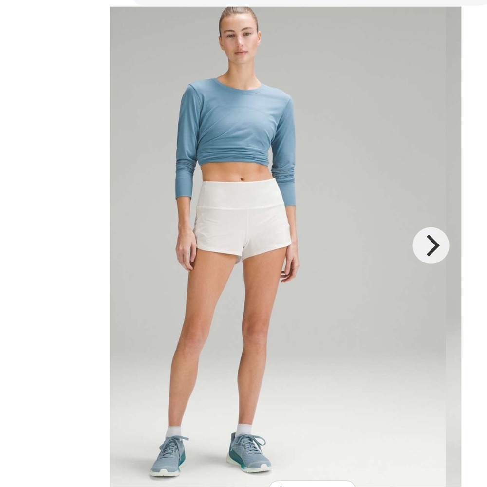 Lululemon Womens Speed Up High-Rise Lined Short 2.5 Bone White Running 8 Gym
